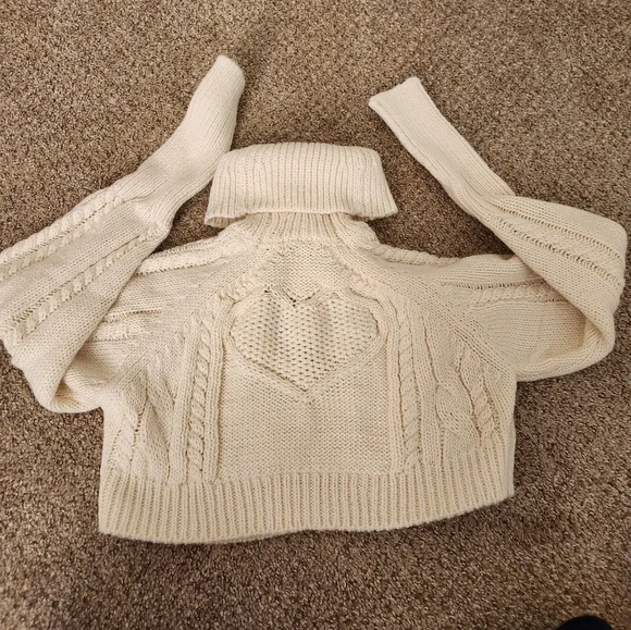 NWT For Love And Lemons Vera Cropped Cut Out Sweater XS - Picture 3 of 4